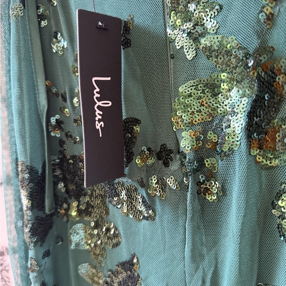 Lulu's Dark Green Sequin Maxi Dress - Picture 6 of 8